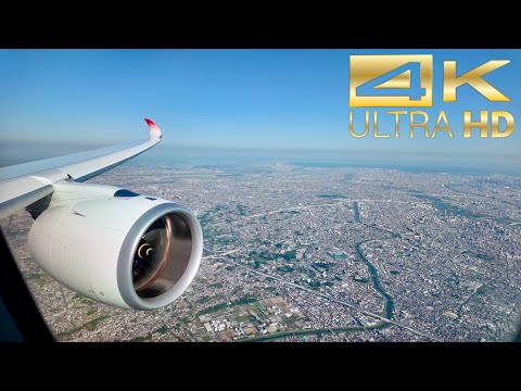 JAL A350-1000 landing into Tokyo Haneda airport - 4K 60fps