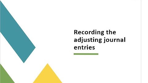 Recording the adjusting entries