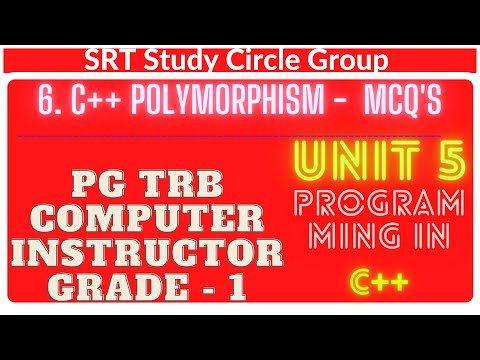 6 C++ Polymorphism Top MCQs PGTRB Computer Instructor 2021 SRT Study Circle Group