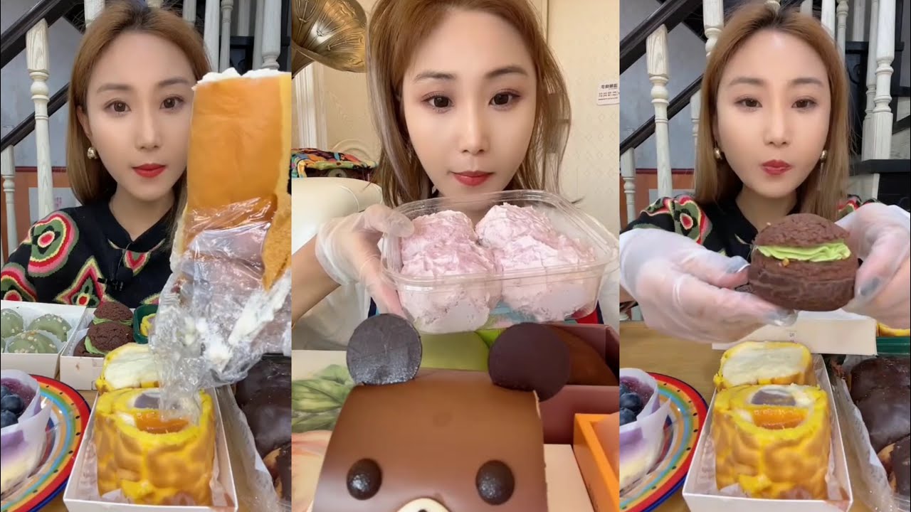 MUKBANG 🍫Chocolate Cake,Roll Cake,Berry Cake,Cream Bun,Puff,Mini Cake | ASMR