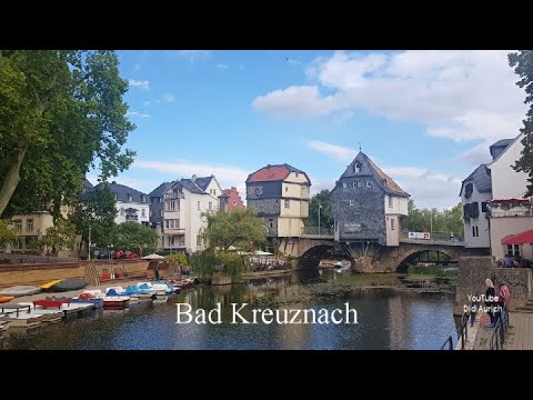 Rundgang durch die Kurstadt Bad Kreuznach in Rheinland-Pfalz an der Nahe mit der Nahebrücke