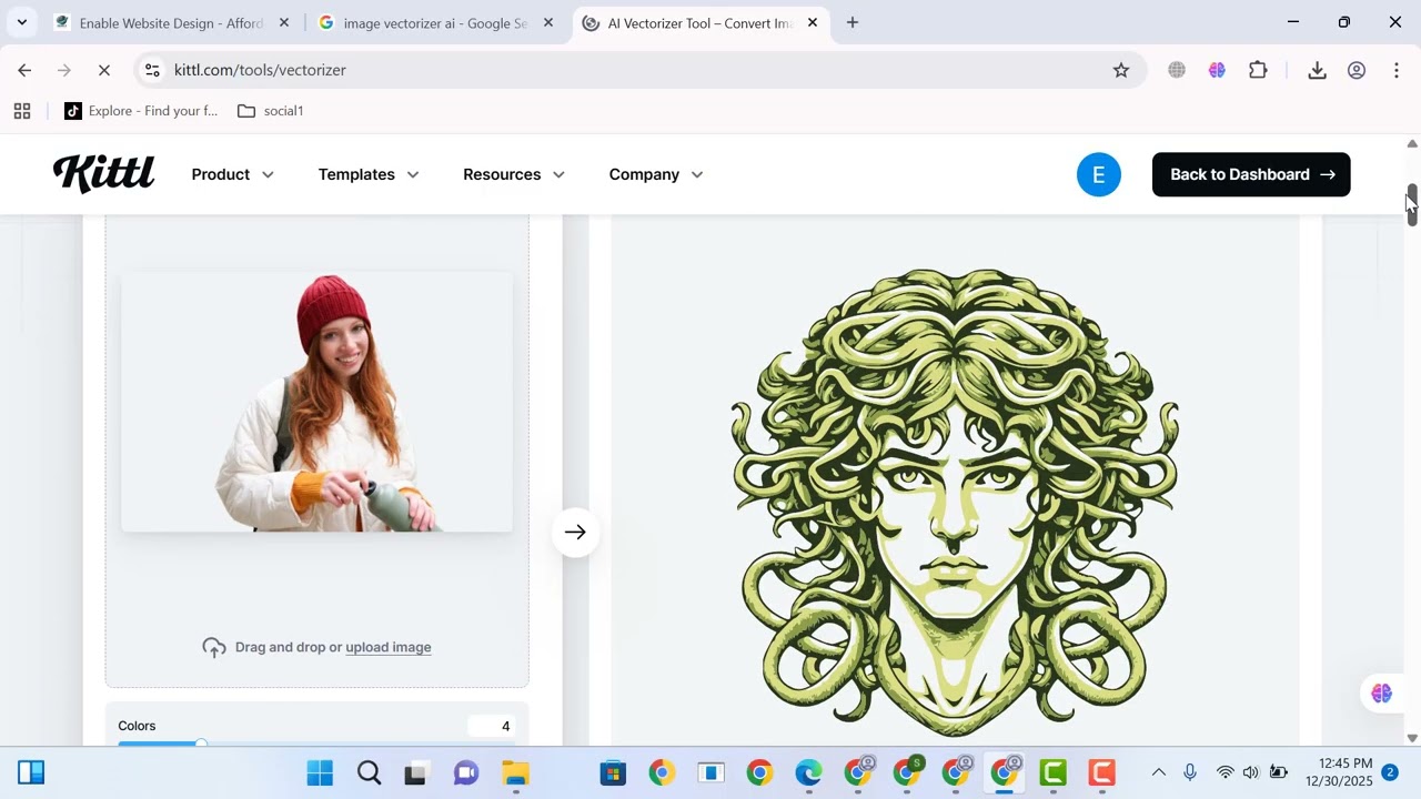 Как векторизовать изображение с помощью инструмента Kittl AI всего одним щелчком мыши и всего за ...