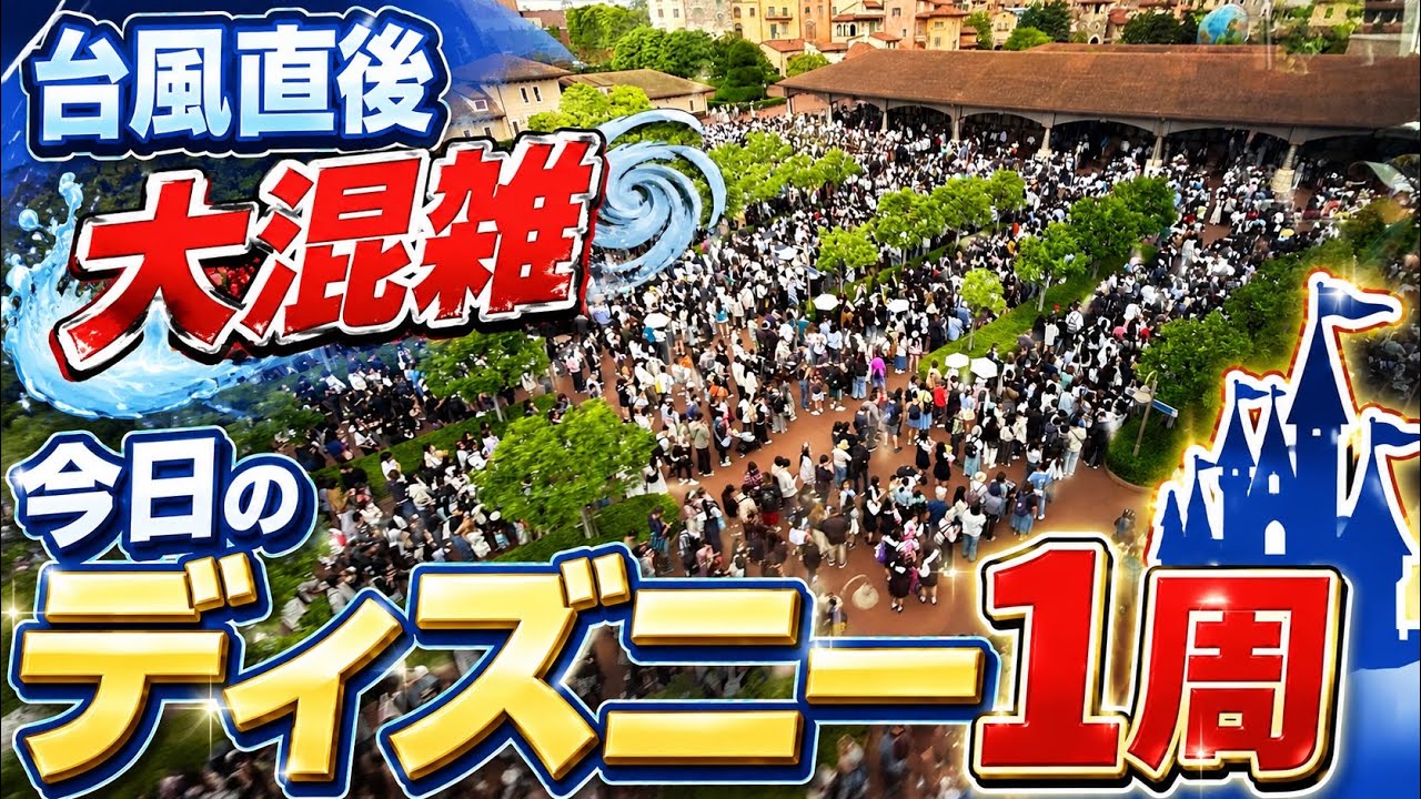 速報】台風通過後で人数激増!ディズニーリゾート最新混雑状況【2026.6