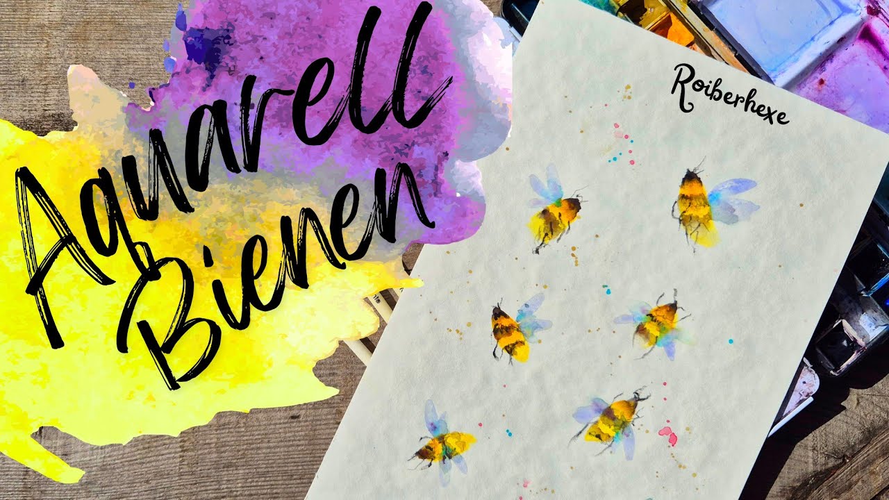 So einfach malst du süße Bienen! 🐝 Fingerabdruck trifft Aquarell