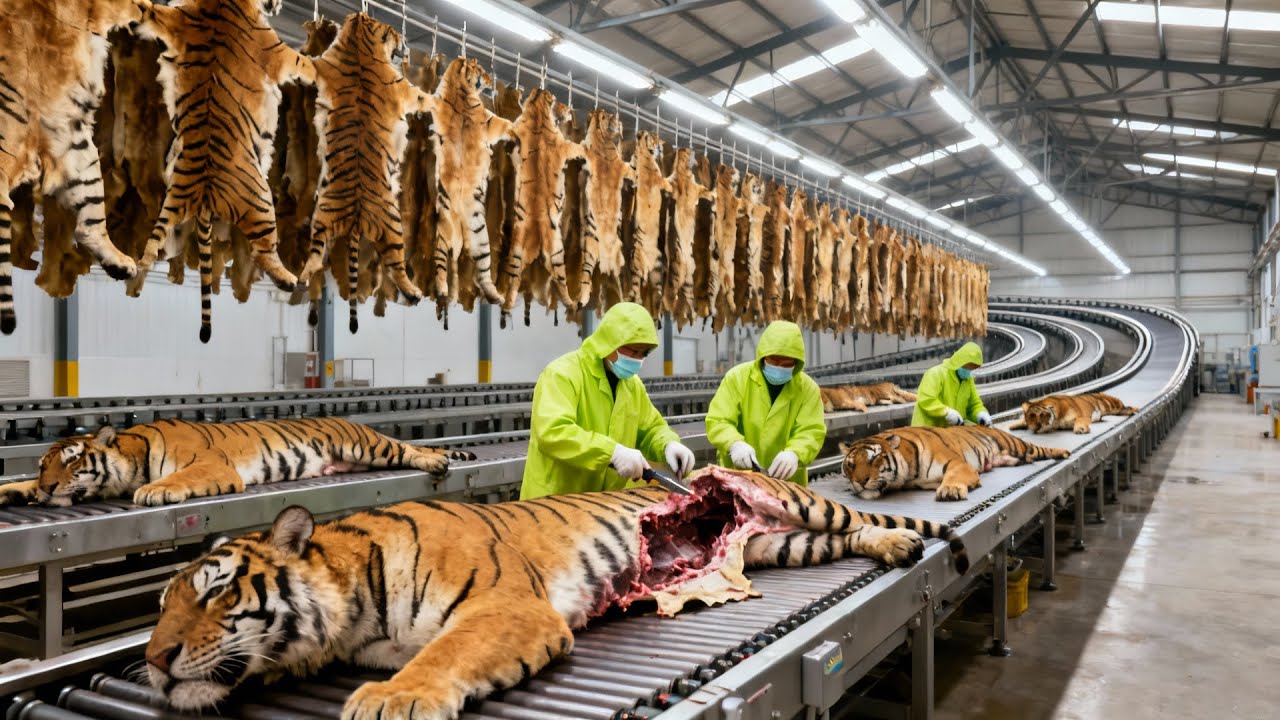 Inside the Tiger Leather Factory | From Tiger Skin to To Luxury Products ( Full Process)