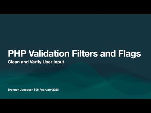 PHP Validation Filters and Flags
