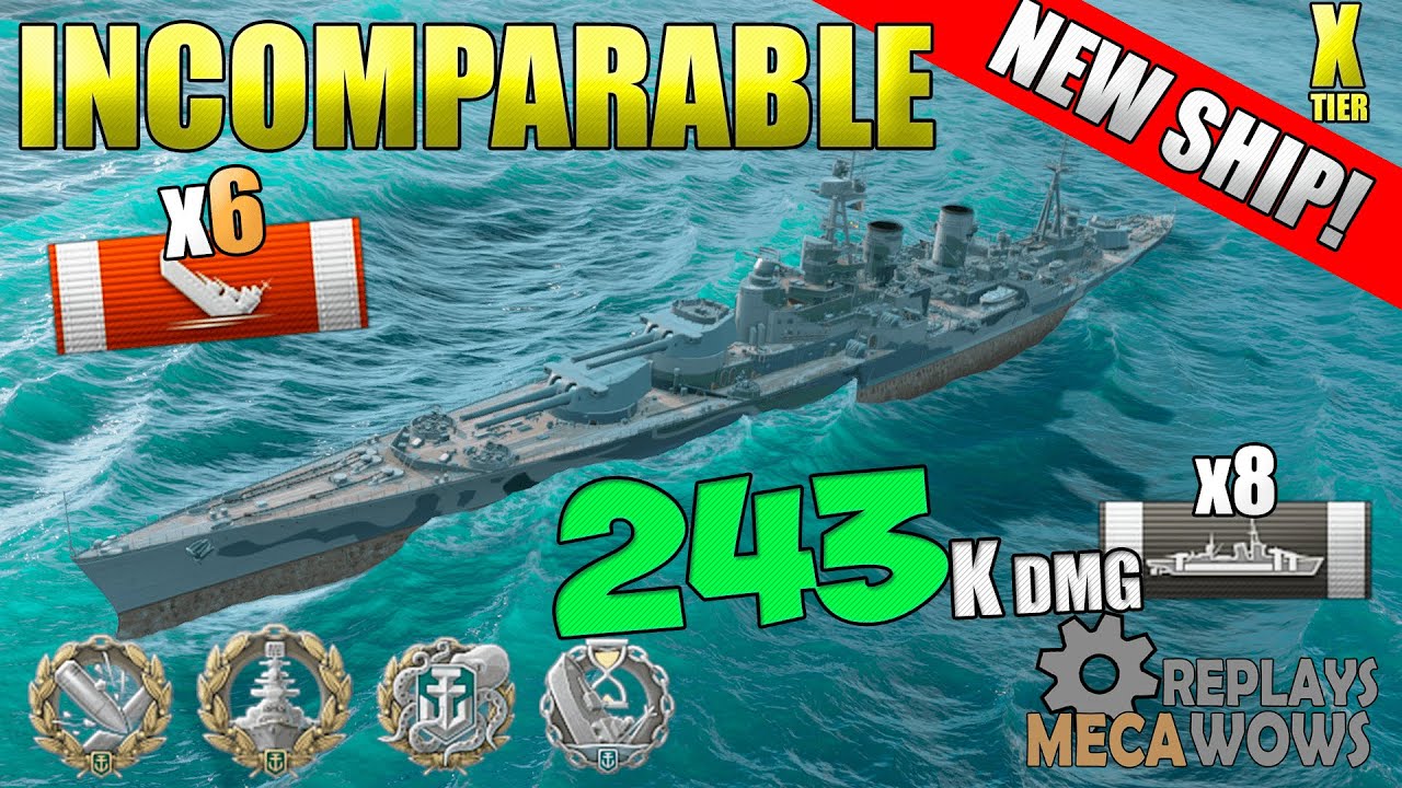 NEW BattleShip Incomparable 6 Kills 243K Damage | World of Warships