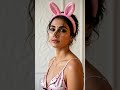 Pooja Hegde hot 🥵 in pink night dress and pink bunny hair band