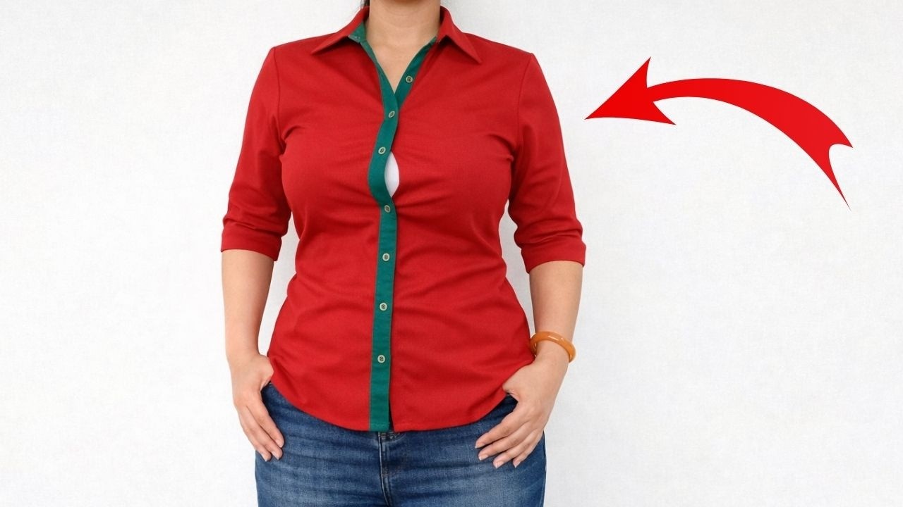 Удивительный швейный трюк: как расправить узкую рубашку.