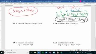 Properties of Log Functions Notes (Day 2)