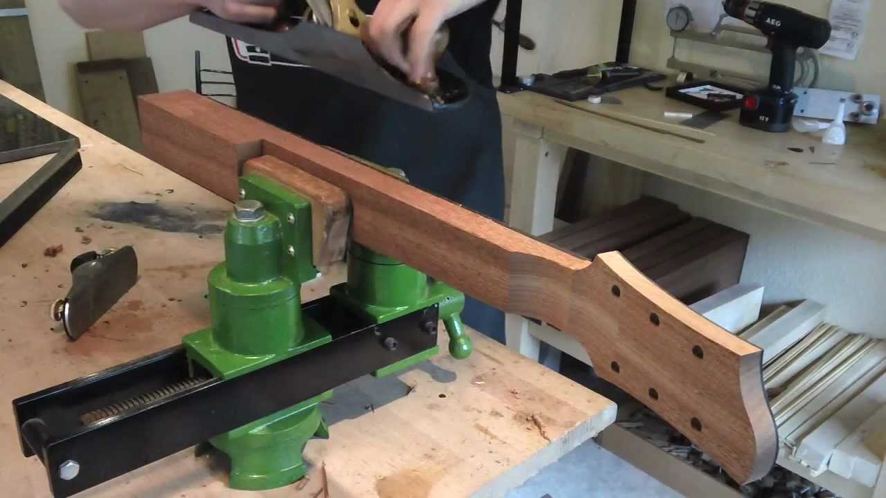 Fabrication manche guitare electrique (Eric Stiegler Luthier) YouTube