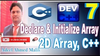 how to declare initialize array || 2d array in c++ in Urdu Hindi p7