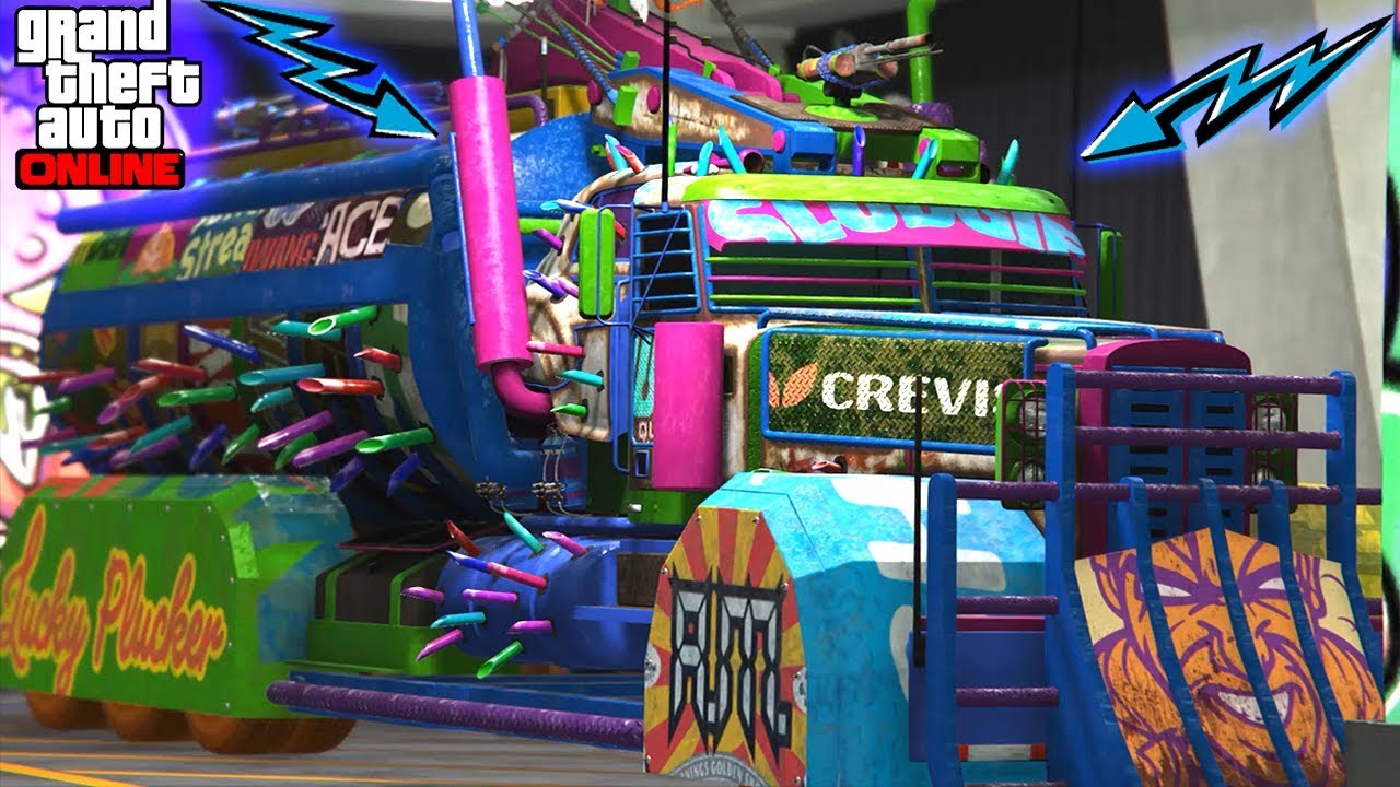 GTA V Online - NOVO CAMINHÃO com LANÇA CHAMA BLINDADO (monstro móvel) cerberus baldilonia