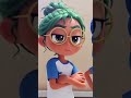 green Messy Bun 🌷//#green #rainbowbubblegem #edit