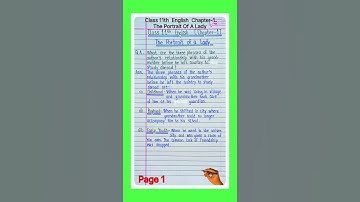 The portrait of a lady question answer. class 11 english chapter 1 question answer.