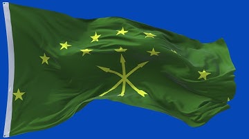 🚩 Adygea Flag Waving | GREEN SCREEN & CHROMA MATTE🚩
