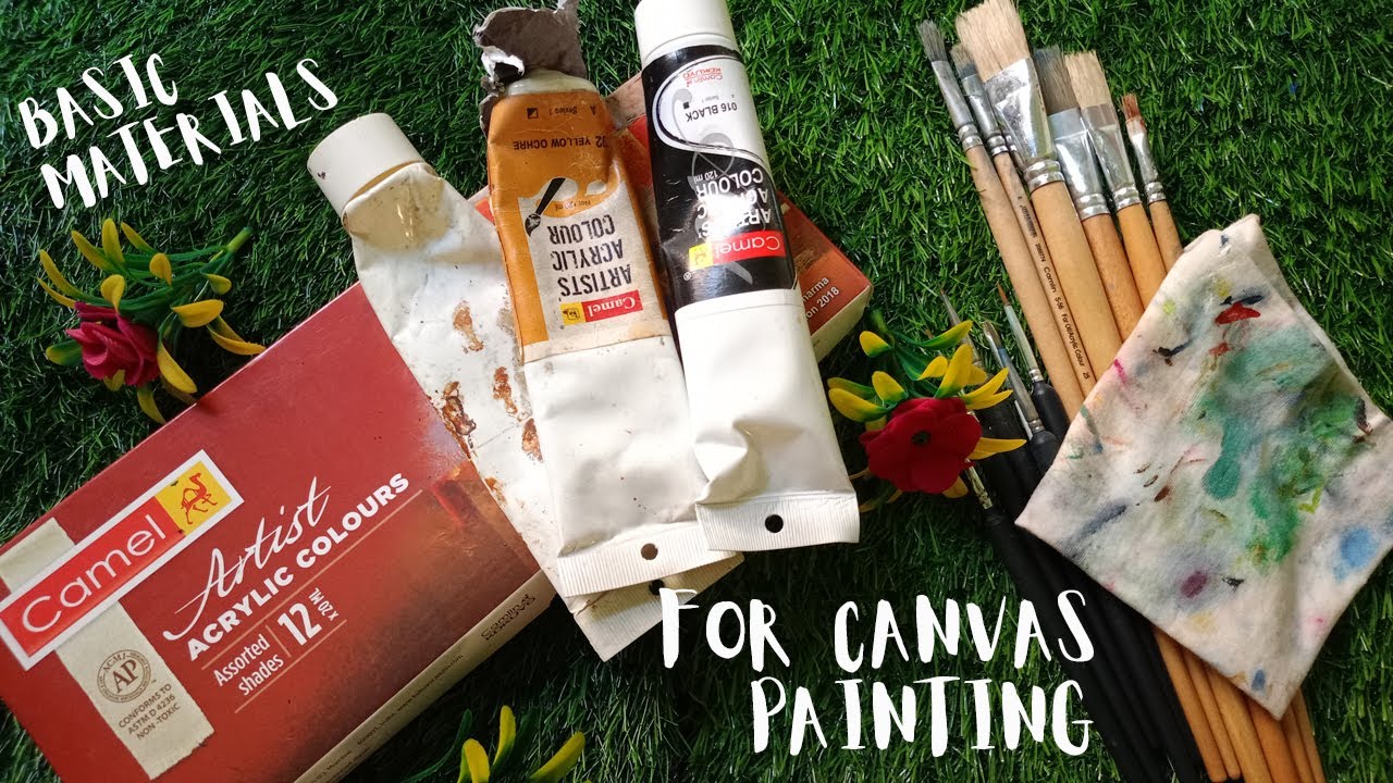 Materials for canvas painting Basic canvas painting supplies for beginner, hand drawing 2