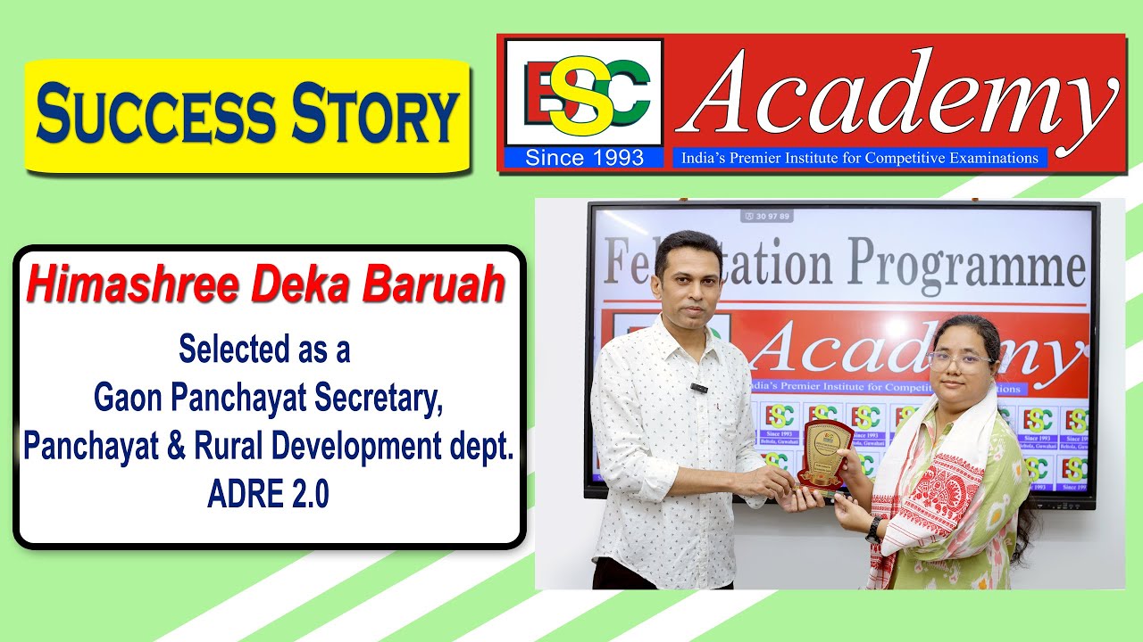 ADRE Success Story: Himashree Deka Baruah | Selected as Gaon Panchayat Secretary | BSC Academy