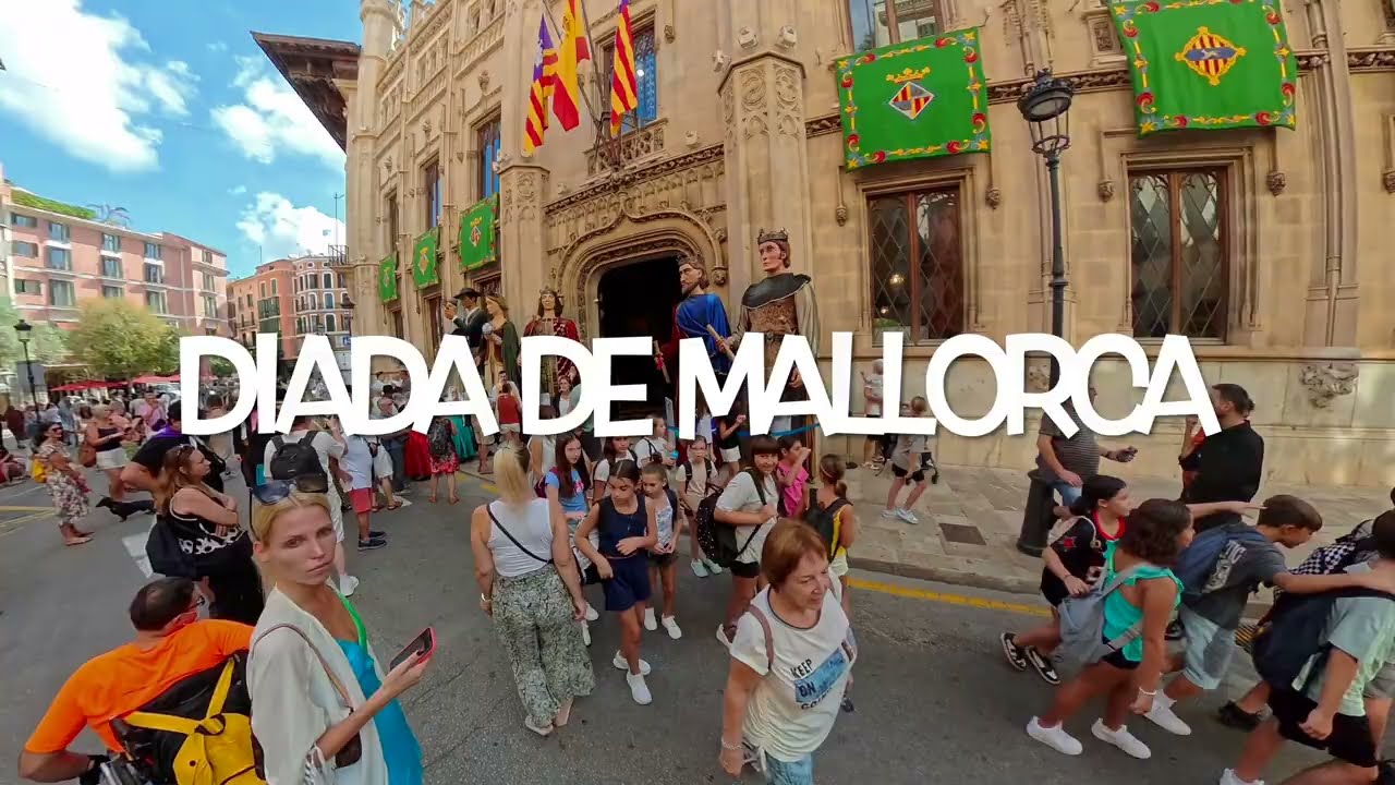 Diada de Mallorca 2025: Faszinierender Umzug der Gigantes vom Rathaus zur Kathedrale La Seu in Palma