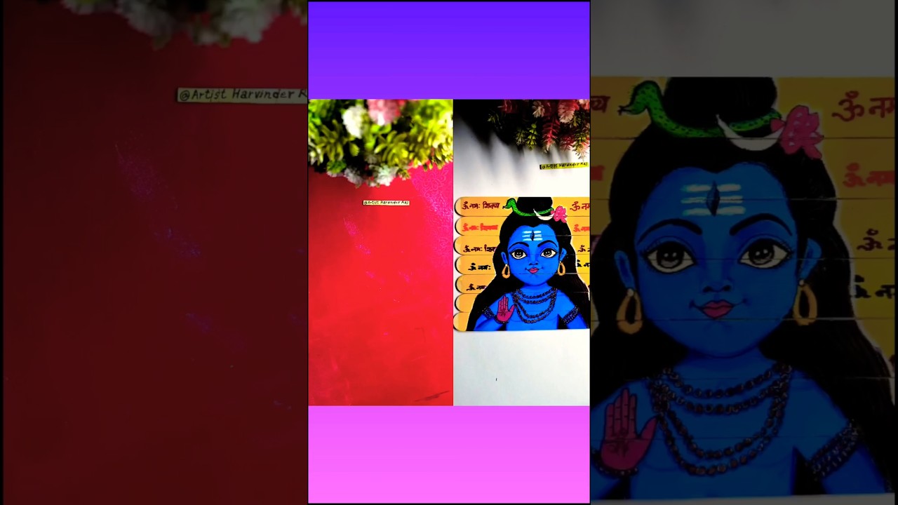 Shiv Parvati Beautiful hand drawing 🥰 