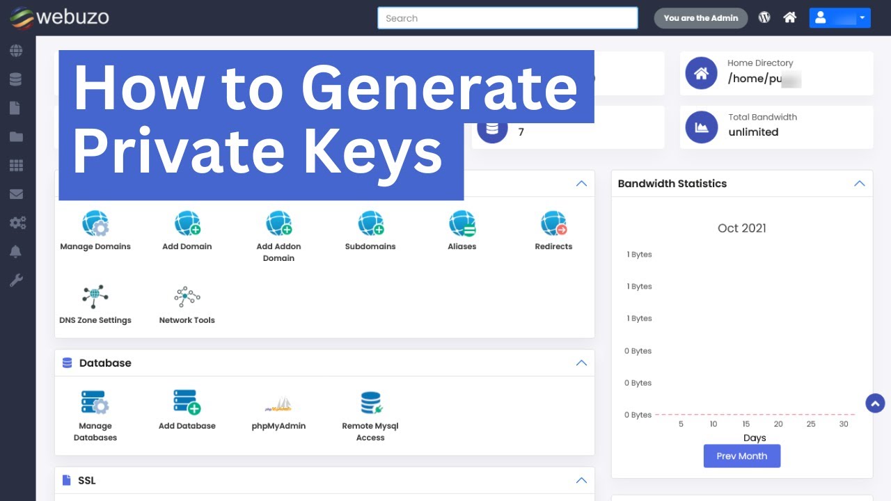 How to Generate Private Keys | Webuzo Control Panel Tutorial - YouTube