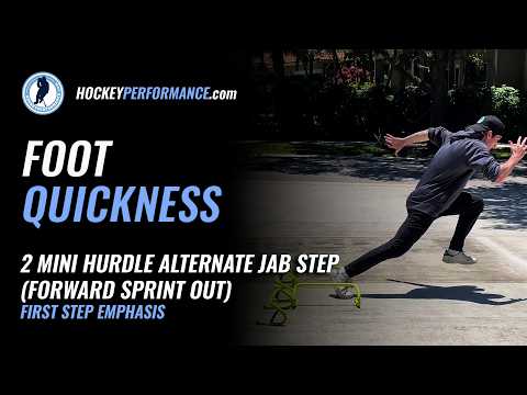 ALTERNATING LATERAL JAB STEPS (FORWARD SPRINT OUT) | HOCKEY MINI-HURDLE DRILLS