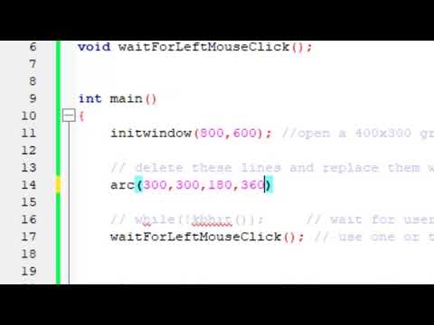 Video 4 Arcos de circunferencia en modo gráfico C++
