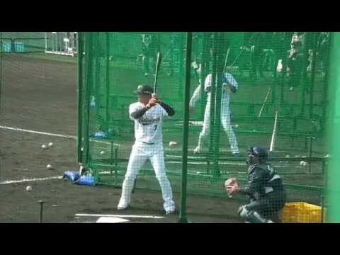 超人 糸井嘉男 冊越えフリーバッティング 2015 オリックス・バファローズ 宮崎キャンプ