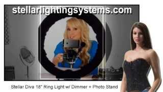 Ring Light, Stellar Diva 18 Ring Light w/ Dimmer + Photo Stand