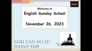 Ess 양문교회 영어주일학교 11월 26일 예배