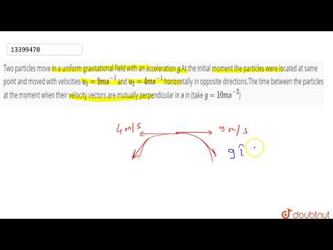 Two particles move in a uniform gravitational field with an acceleration `g`.At the initial moment t