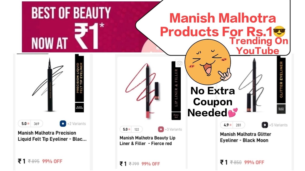 🎉Rs.1 Manish Malhotra Products😎