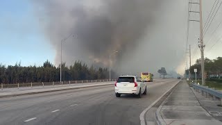 Large fire burns in Miami-Dade County