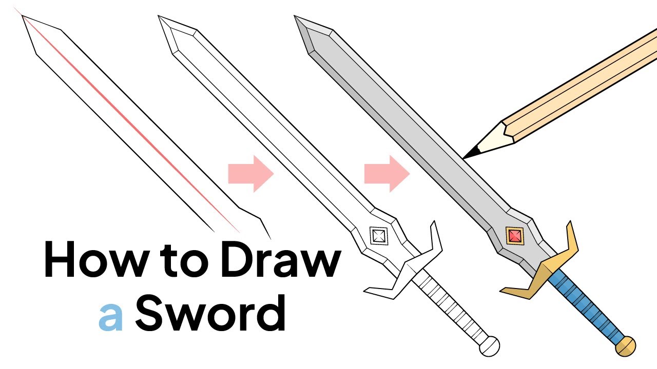 How To Draw A Sword 6 Easy Steps YouTube Maxresdefault