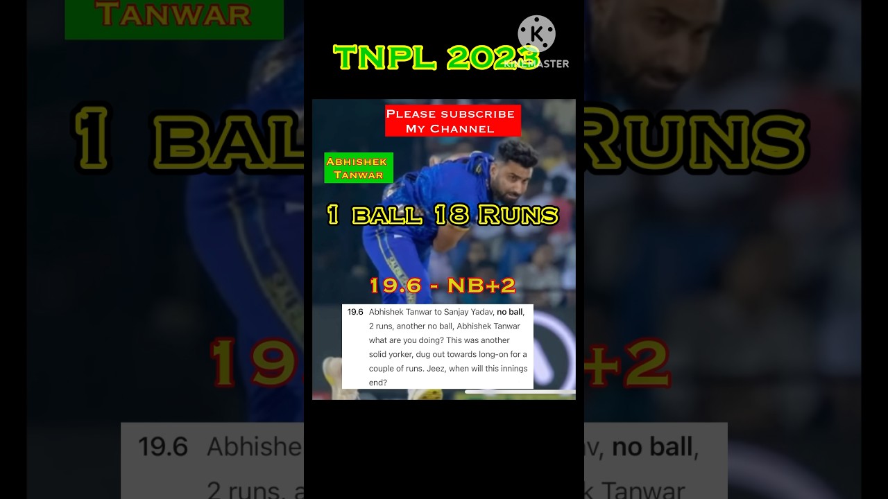 1 Ball 18 Runs  😱 | 18 runs in last ball | New Record ! Abhishek Tanwar | TNPL 2023 