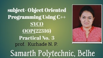 OOP(22316) Experiment No.  3