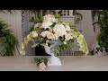 'High summer romance' - A classic floristry design using Green Orchid, Rose, Hydrangea and Lily