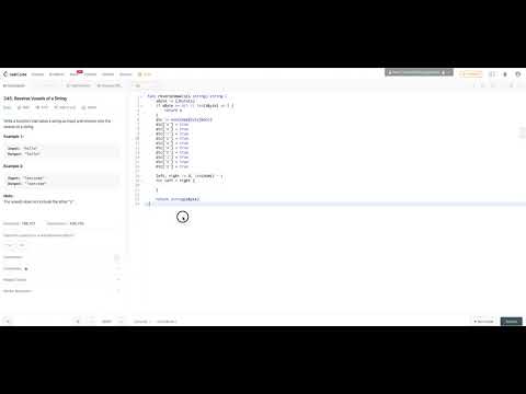 345 Reverse Vowels of a String - Leetcode in Go - two pointer