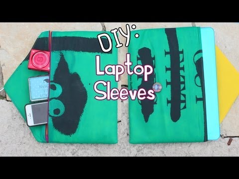 DIY {Back To School}:Laptop Sleeves From Fabric Shopping Bags - YouTube