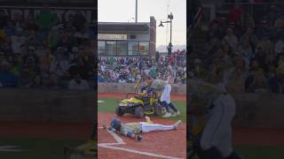 Hit by Pitch Mini Car to First | Savannah Bananas #shorts #bananaball #baseball