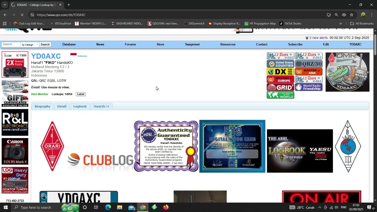Download ADIF file dari QRZ