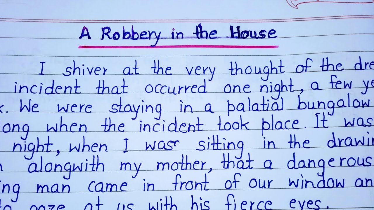 essay about robbery at home