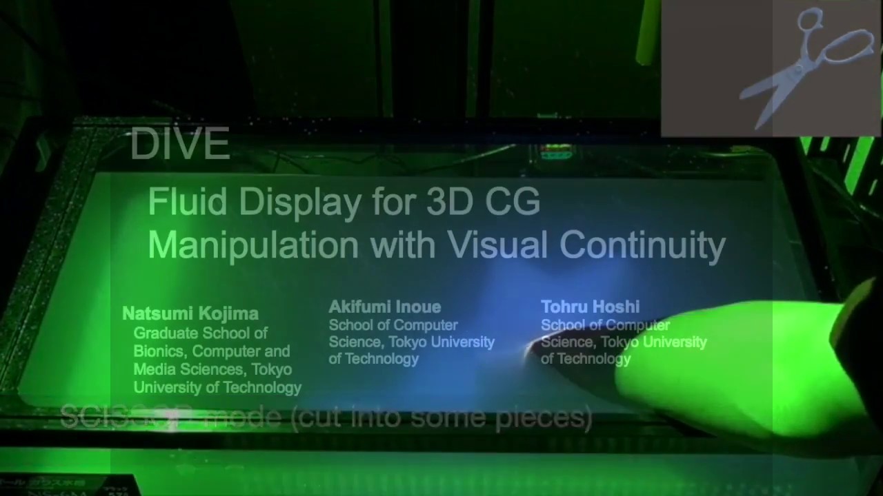 DIVE: a Fluid display for 3D CG Manipulation