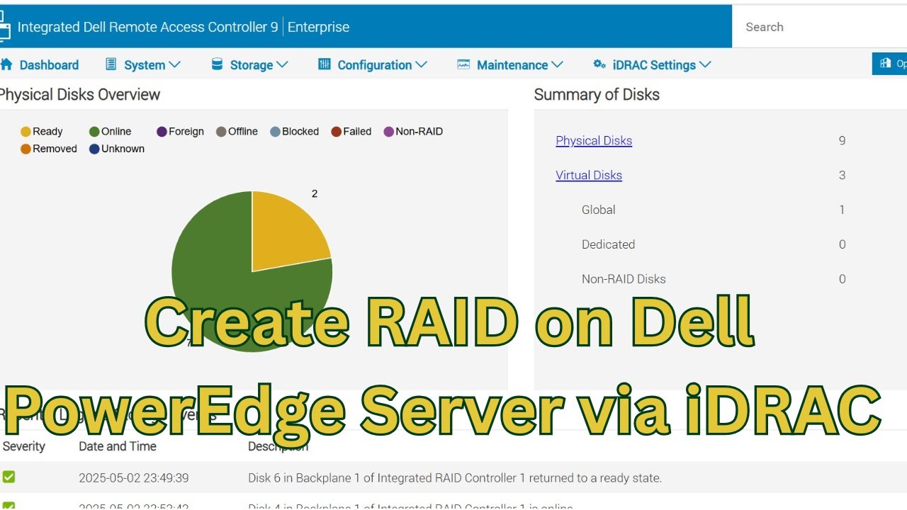 How to Create RAID on Dell PowerEdge Server Using iDRAC - YouTube