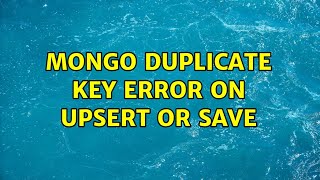 Mongo duplicate key error on upsert or save