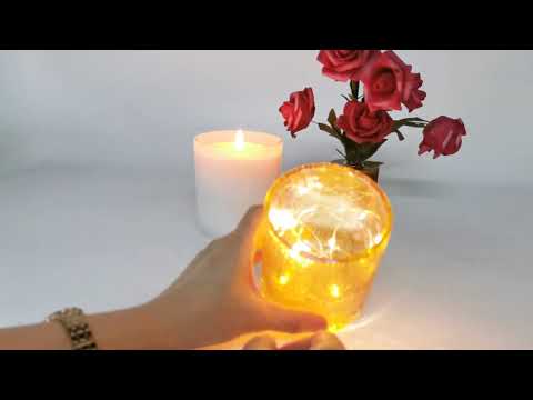 glass jar with fairy lights