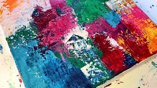 EASY Abstract Art On Canvas / Simple Acrylic Painting Techniques Tutorial