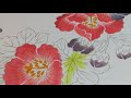 本堂の天井絵を塗っています