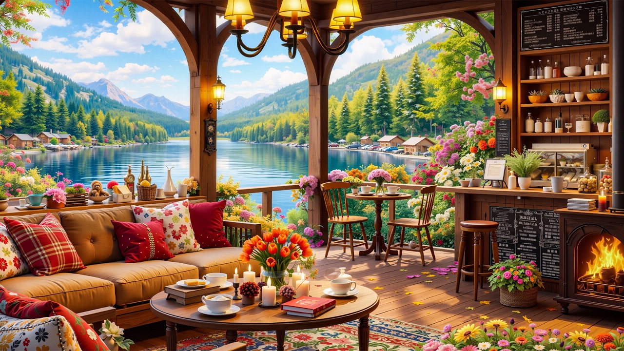 February Morning Jazz ☕ Lakeside Café Ambience with Soft Relaxing Jazz for Calm Daily Moments