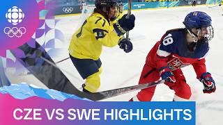 Czechia vs Sweden women's preliminary hockey game highlights from Day 7 of Milano Cortina 2026 screenshot 1